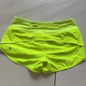 Lime green neon lululemon shorts